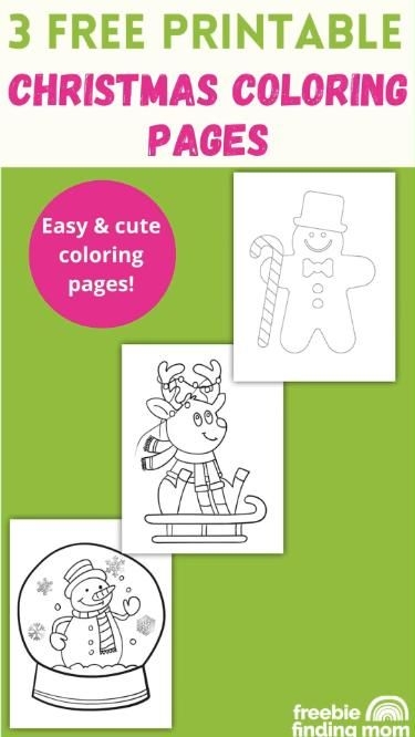 free printable easy cute christmas coloring pages
