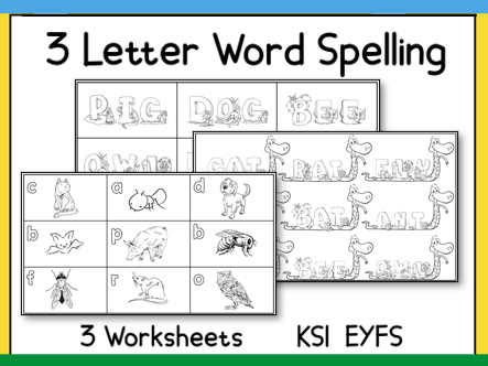 3 letter word spelling flash cards printable