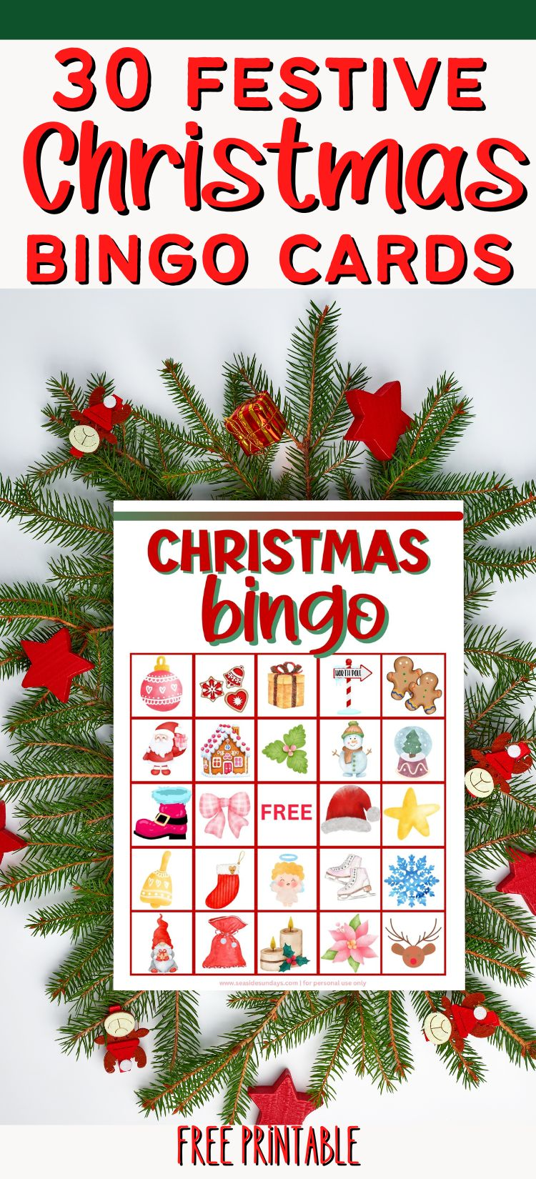 30 free printable christmas bingo cards pdf