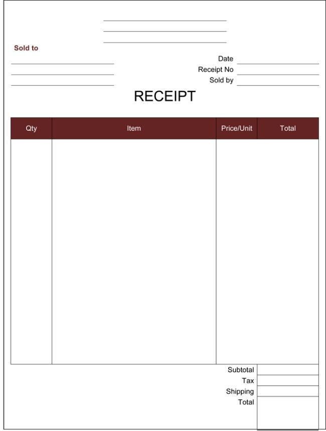 30 Free Printable Receipt Templates Simple Template Design Free 