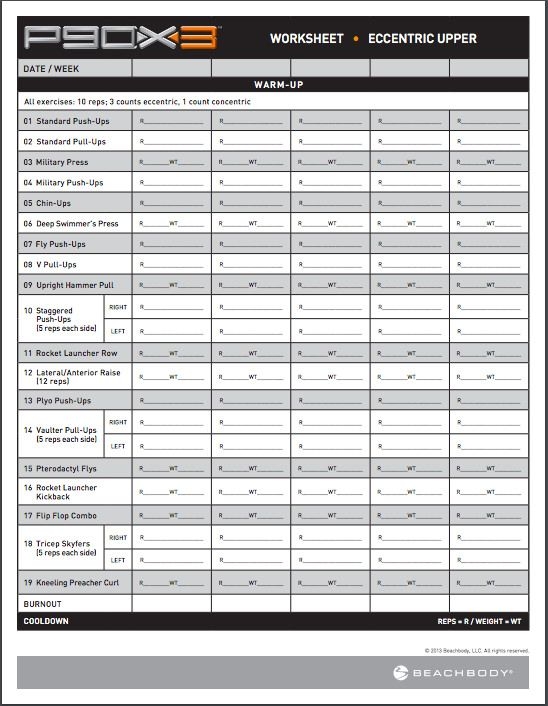 30 P90X Legs And Back Worksheet