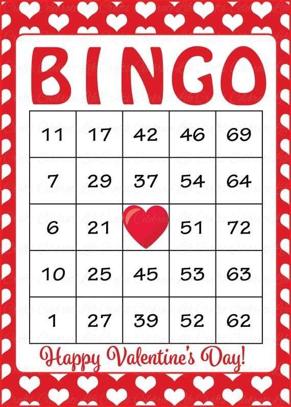 30 Valentines Bingo Cards Printable Valentine Bingo Cards