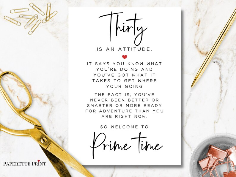30th Birthday Card Printable Card 30th Birthday Card For Etsy 30th 