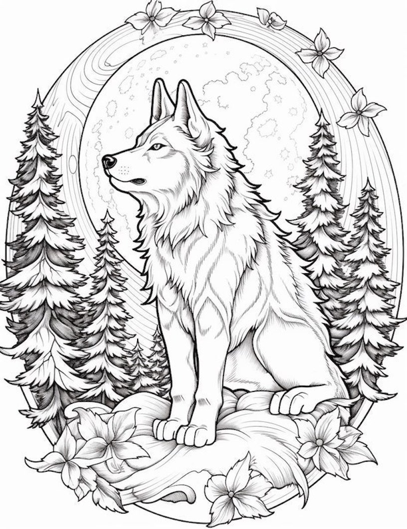 32 Majestic Wolf Coloring Pages For Kids And Adults