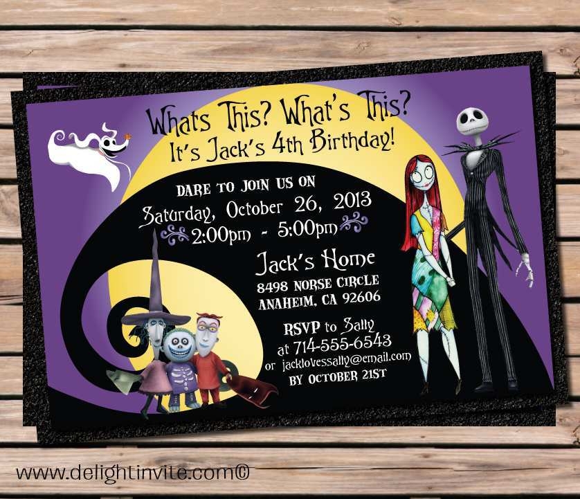 37 Adding Nightmare Before Christmas Birthday Invitation Template In 