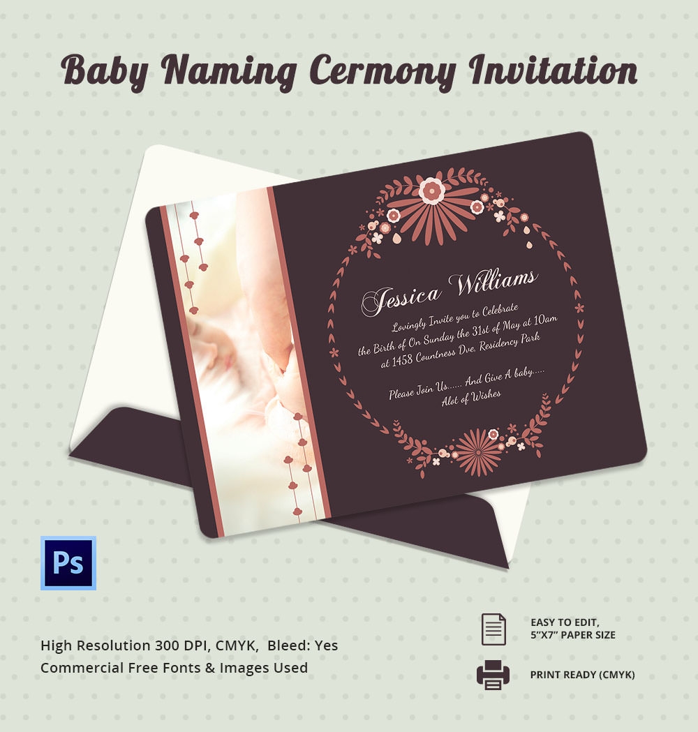 37 Naming Ceremony Invitations Free PSD PDF Format Download Free 