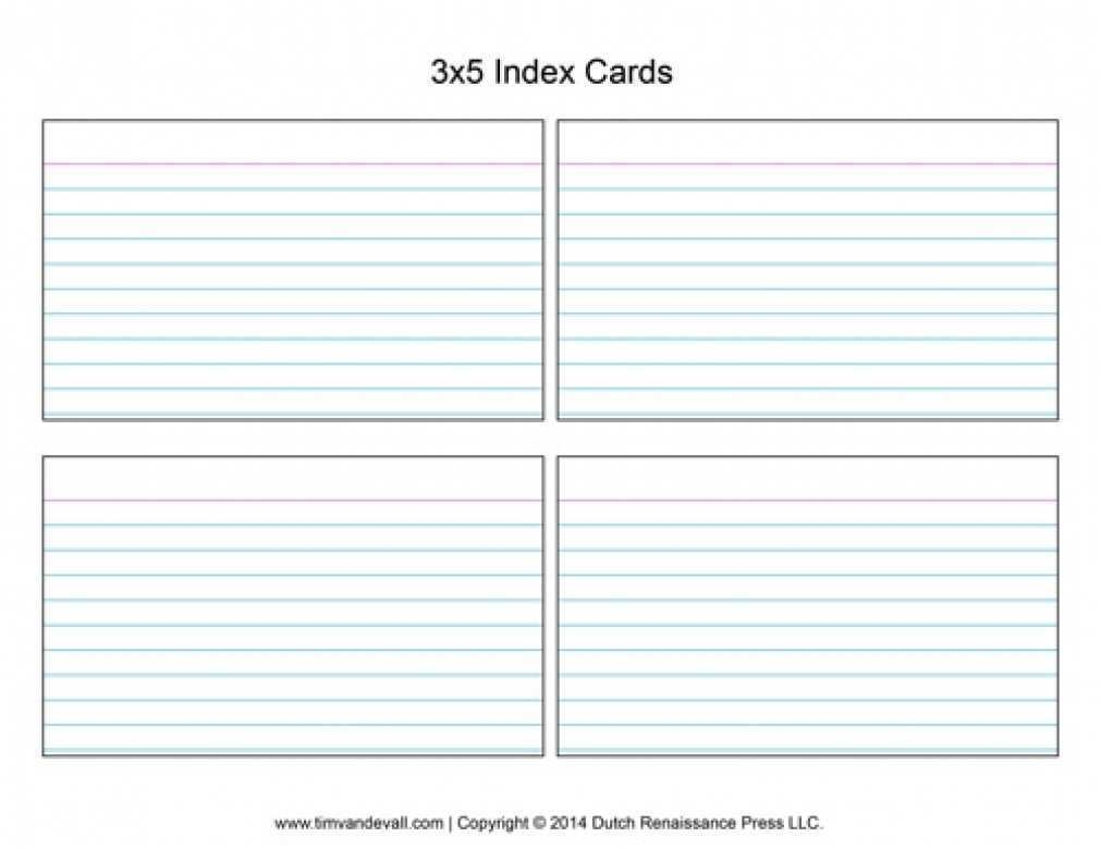 3x5 index card template printable word