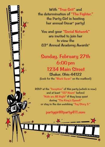 38 Visiting Oscar Party Invitation Template For Ms Word With Oscar 