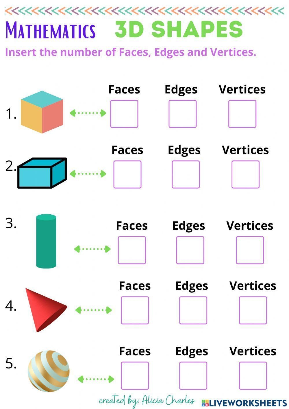 3D Geometric Shapes Worksheet Education Worksheets Library