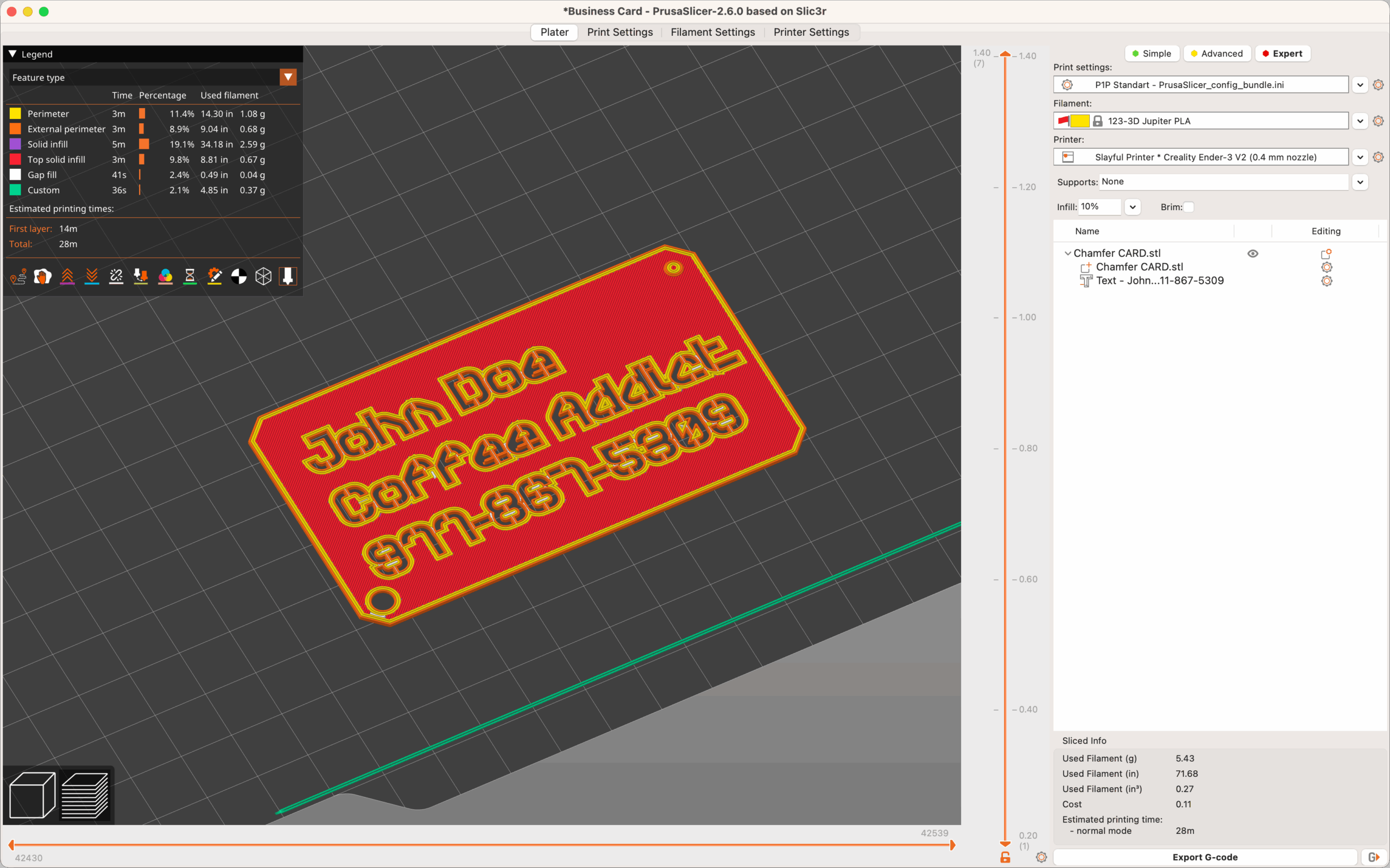 3D Printable Business Card Stackable With Font By ProdByLGCY 