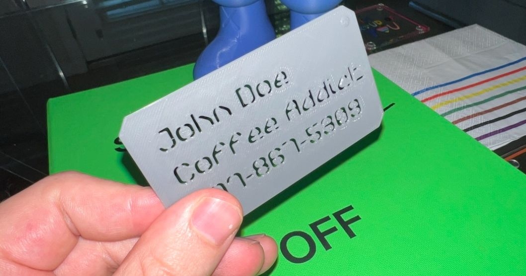3D Printable Business Card Stackable With Font By ProdByLGCY 