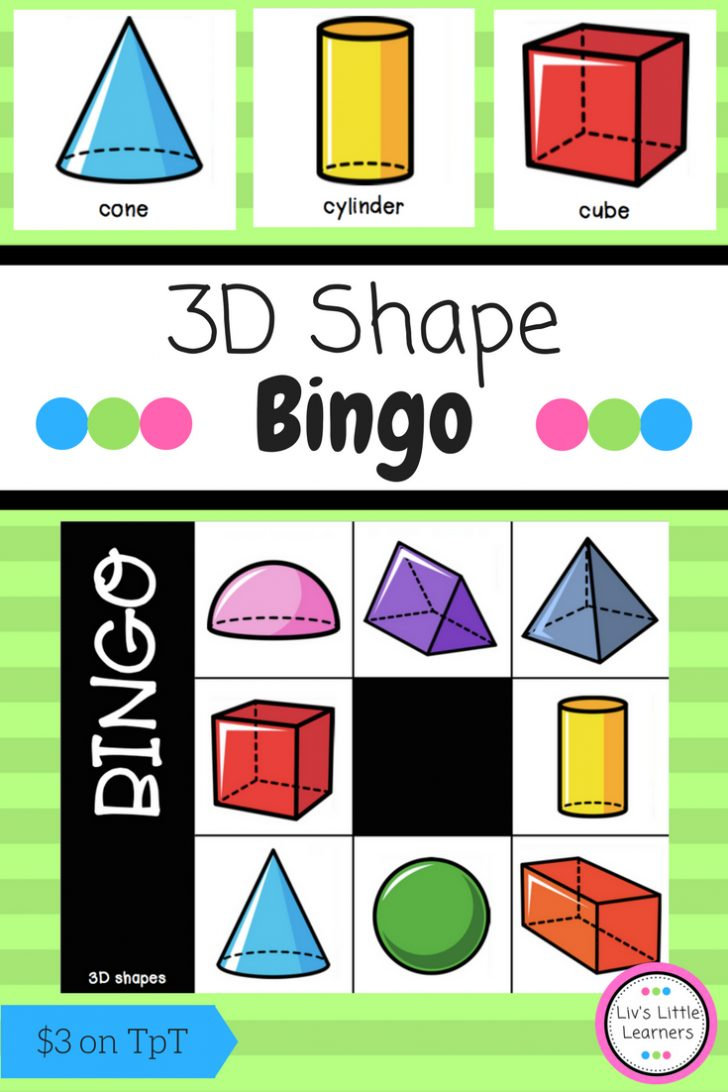 3D Shape Bingo Primary School Curriculum Math Small Printable 