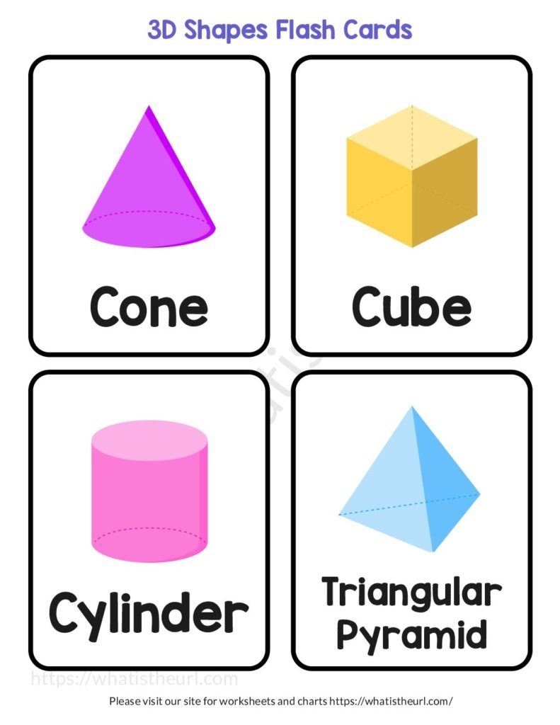 3D Shapes Flash Cards Printable Your Home Teacher