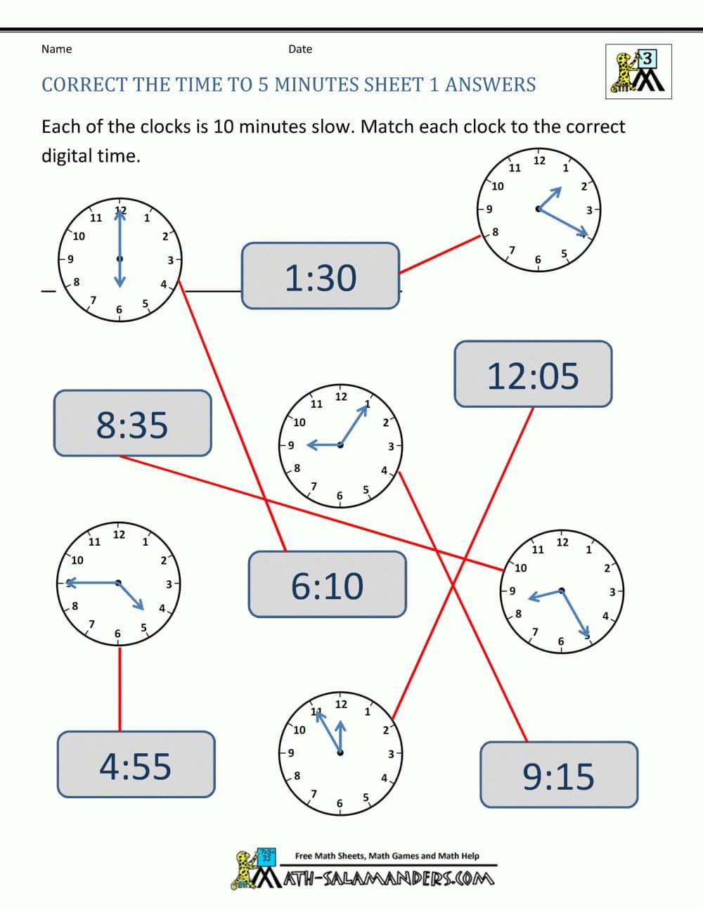 printable clock worksheets for 3rd grade