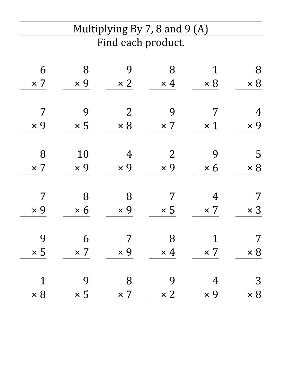 math worksheets for 3rd grade multiplication