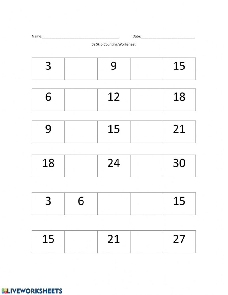 3s Skip Counting Worksheet Worksheet CountingWorksheets