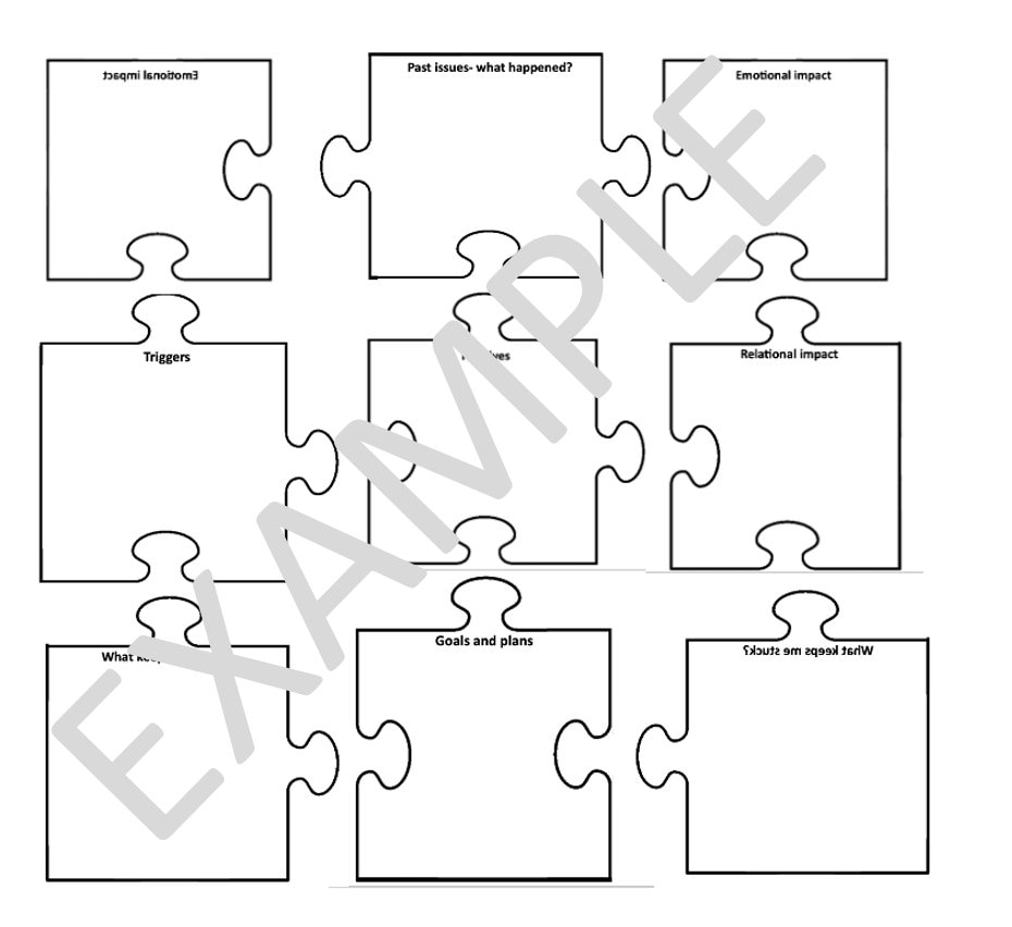 3X3 Printable Jigsaw Template PDF Black And White Etsy Worksheets 