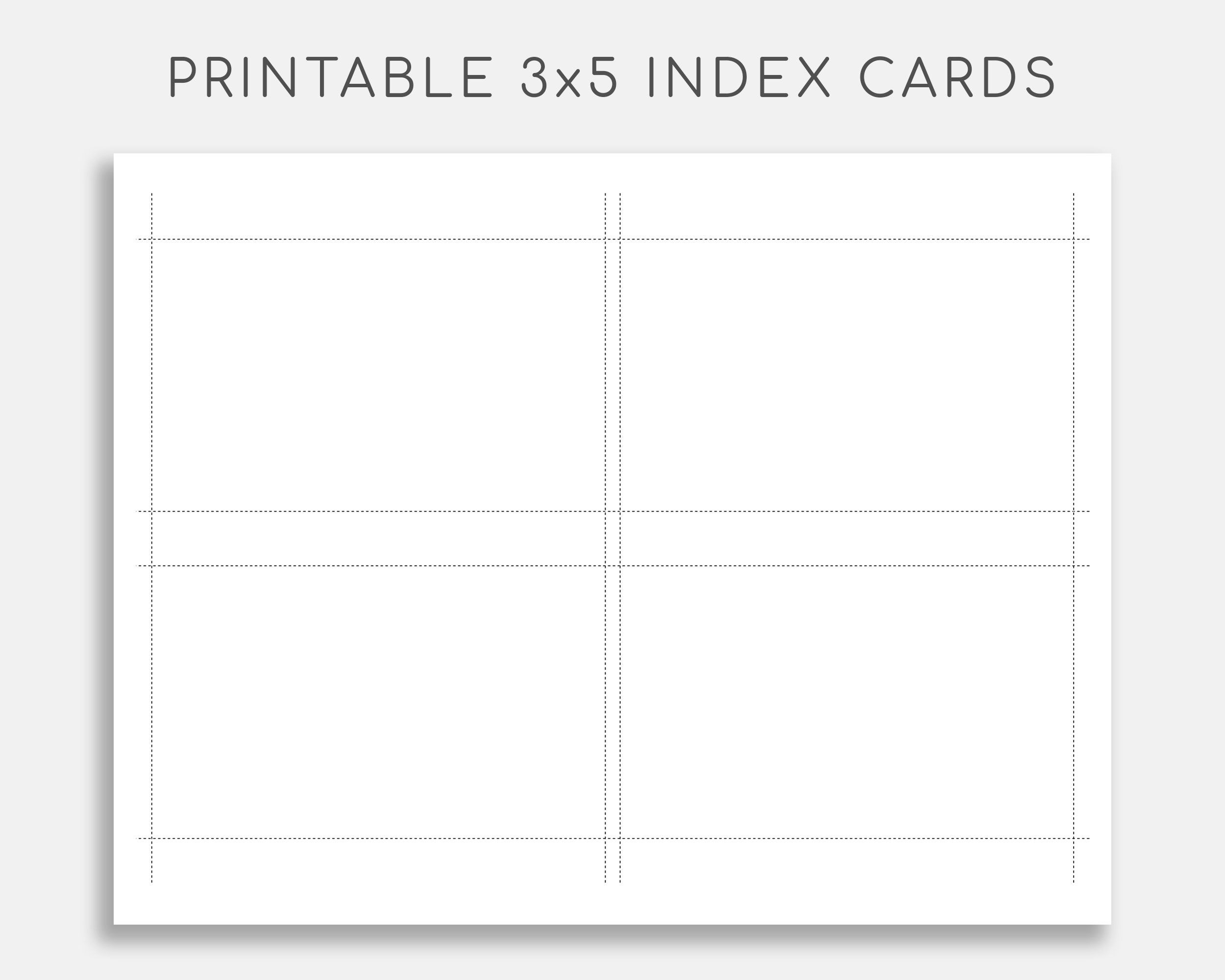 3X5 Printable Index Cards Printable Sight Words List