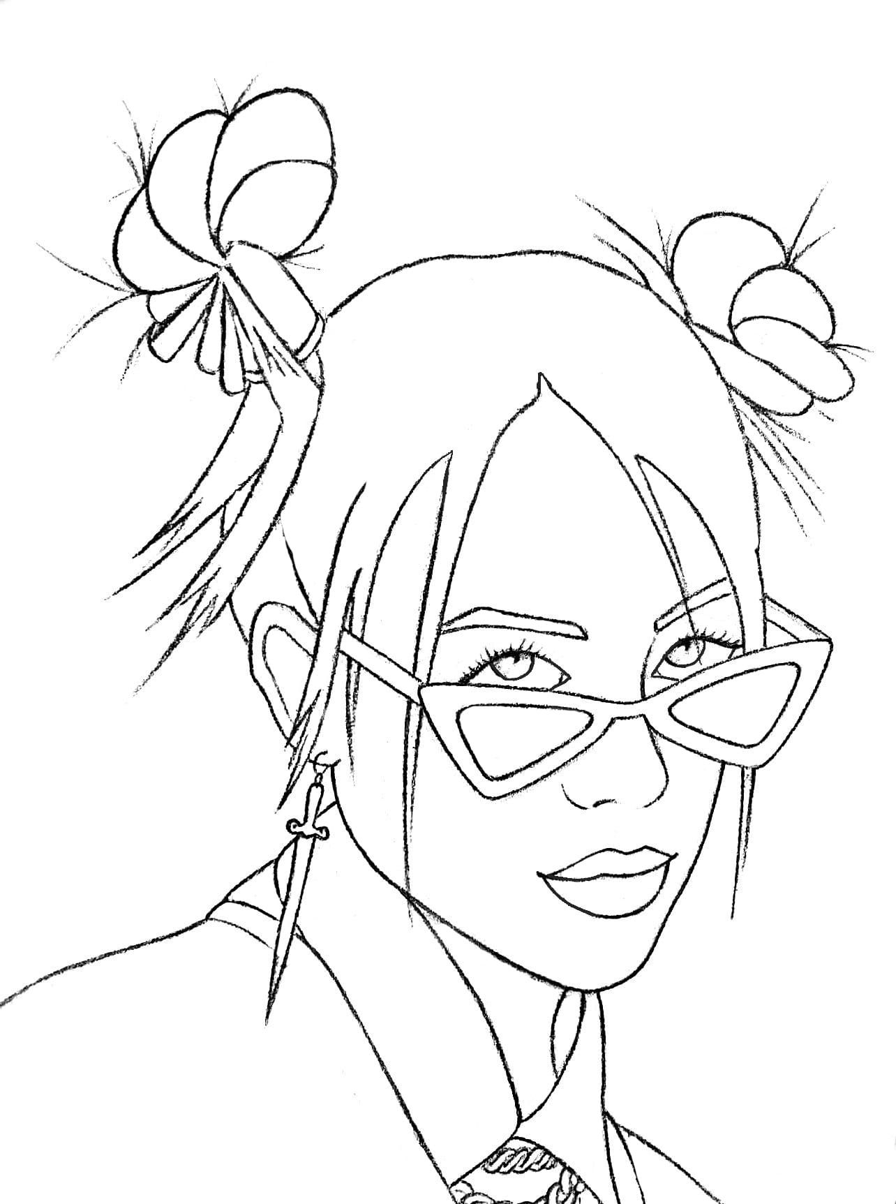  4 Billie Eilish Coloring Pages Paling Update