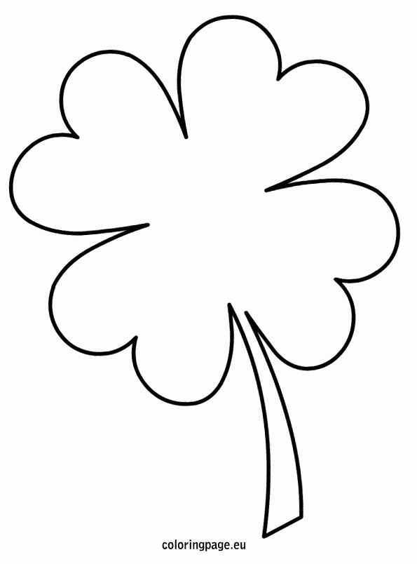 4 Leaf Clover Coloring Page Coloring Home