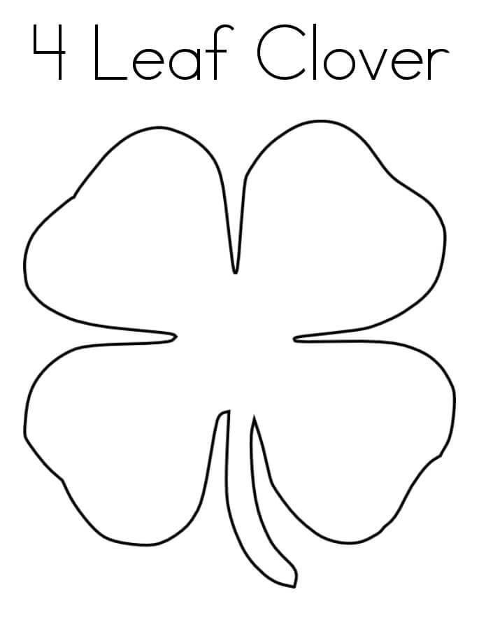 Coloring Page 4 Leaf Clover