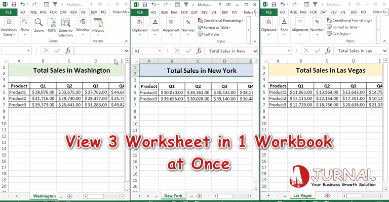 4 Steps To View Multiple Worksheets In Excel At Once M Jurnal En 