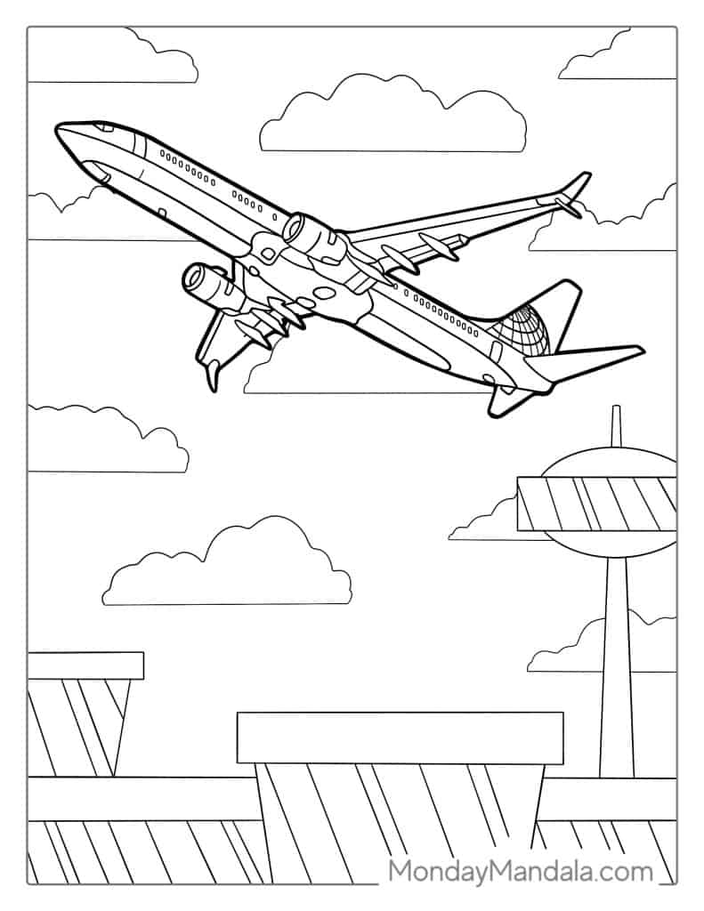 40 Airplane Coloring Pages Free Printable Sheets Worksheets Library