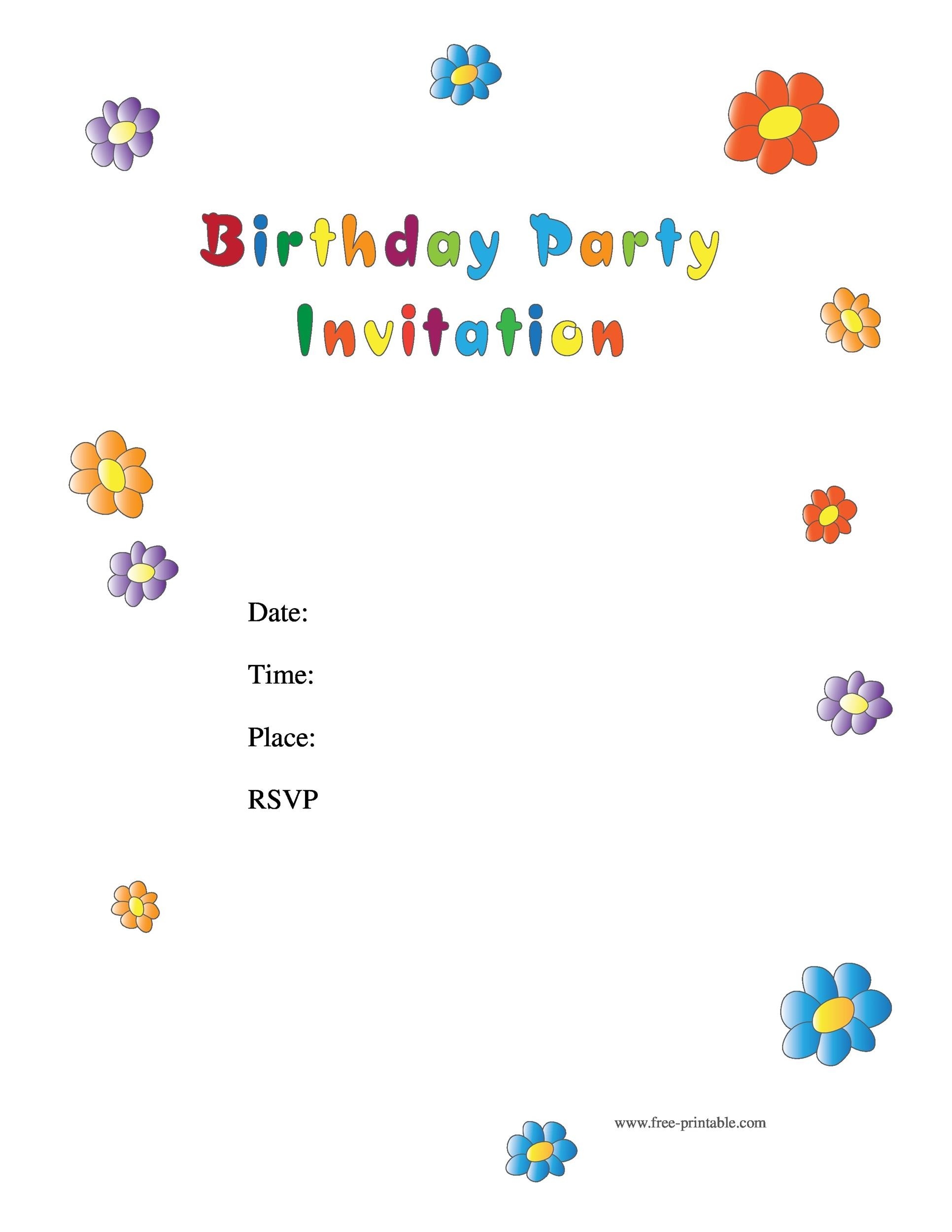 online birthday invite templates