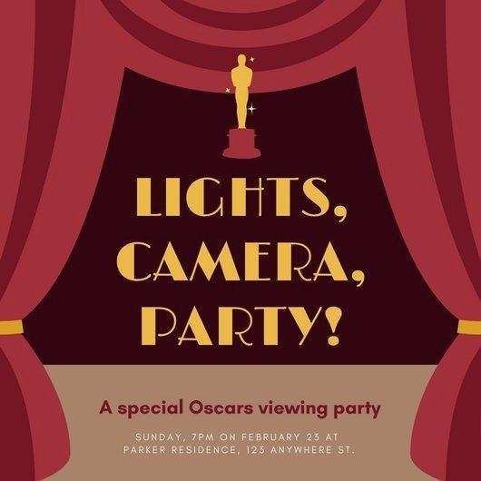 44 Printable Oscar Party Invitation Template In Word With Oscar Party 