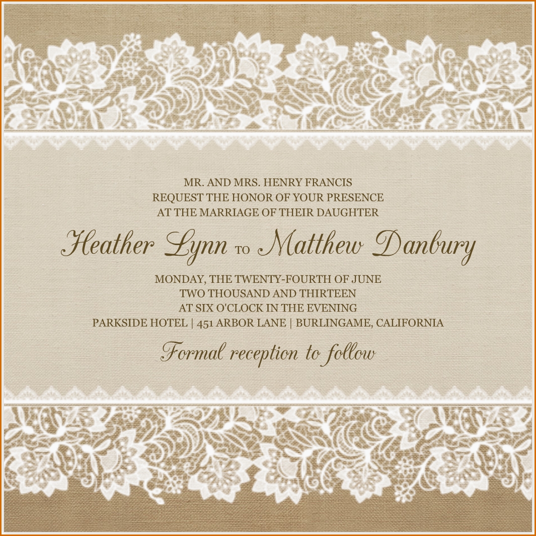 45 Creative Lace Wedding Invitation Template Download For Lace Wedding