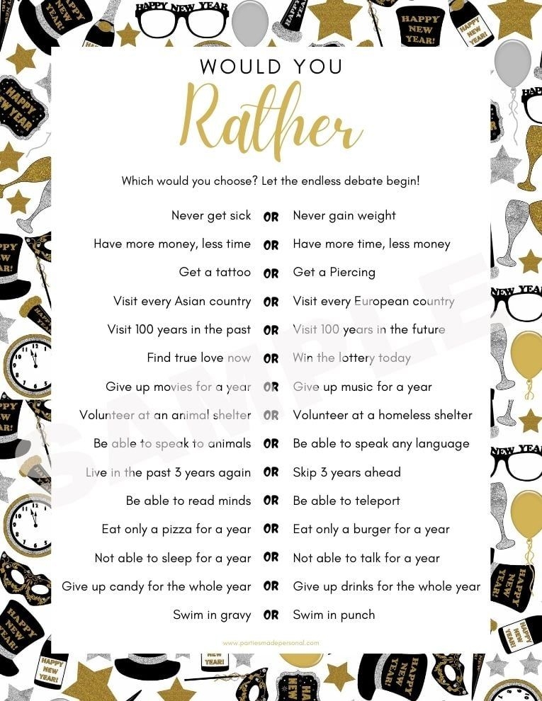 free printable new years eve games for family
