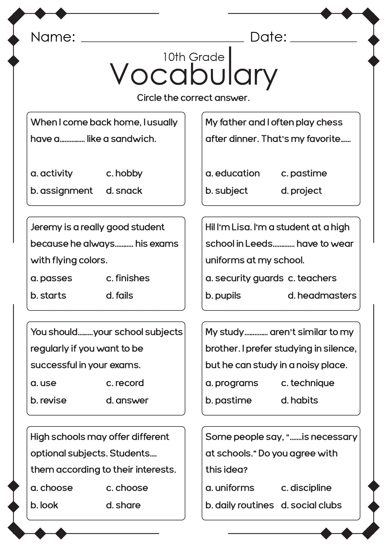 48 512 High Schoolers English ESL Worksheets Pdf Doc Worksheets Library
