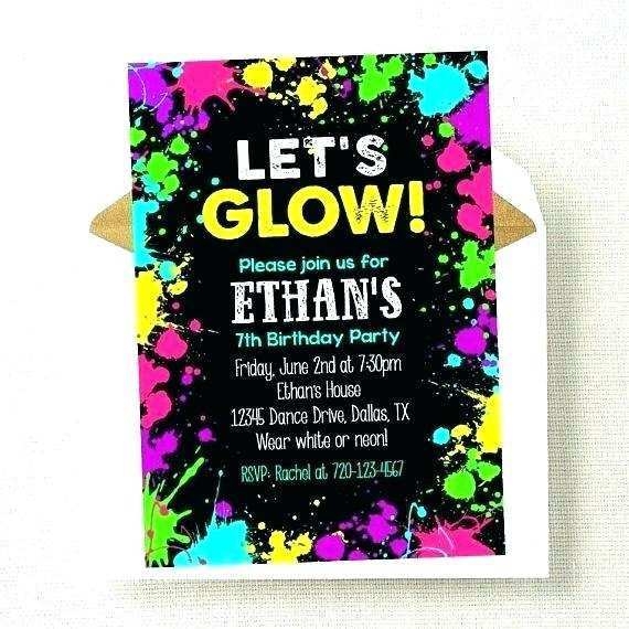 48 Free Printable Neon Party Invitation Template In Word By Neon Party 