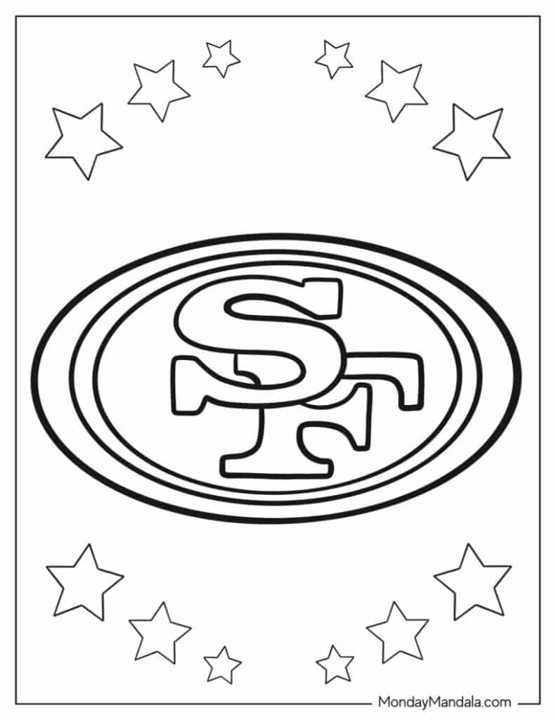 49ers Coloring Pages Coloring Nation