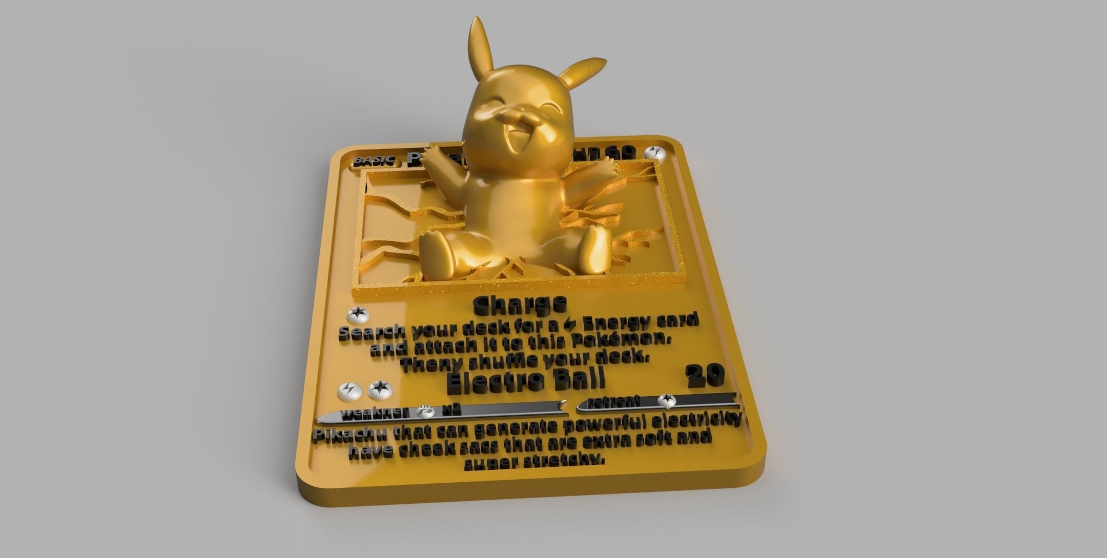 4D POKEMON CARDS PIKACHU 3D Model 3D Printable CGTrader