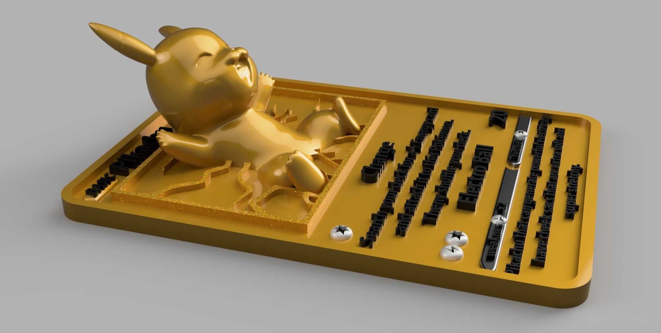 4D POKEMON CARDS PIKACHU 3D Model 3D Printable CGTrader