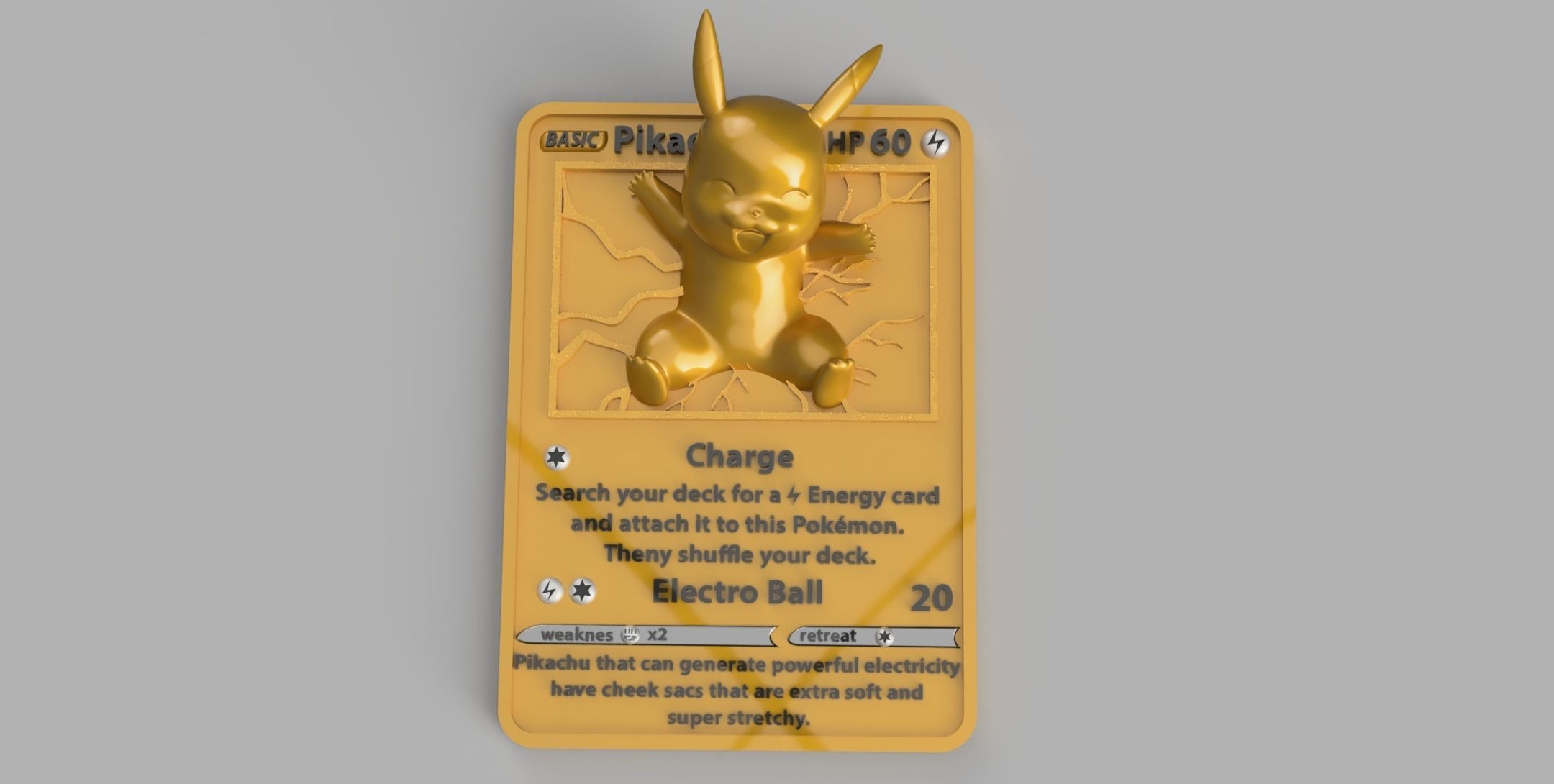 4D POKEMON CARDS PIKACHU 3D Model 3D Printable CGTrader