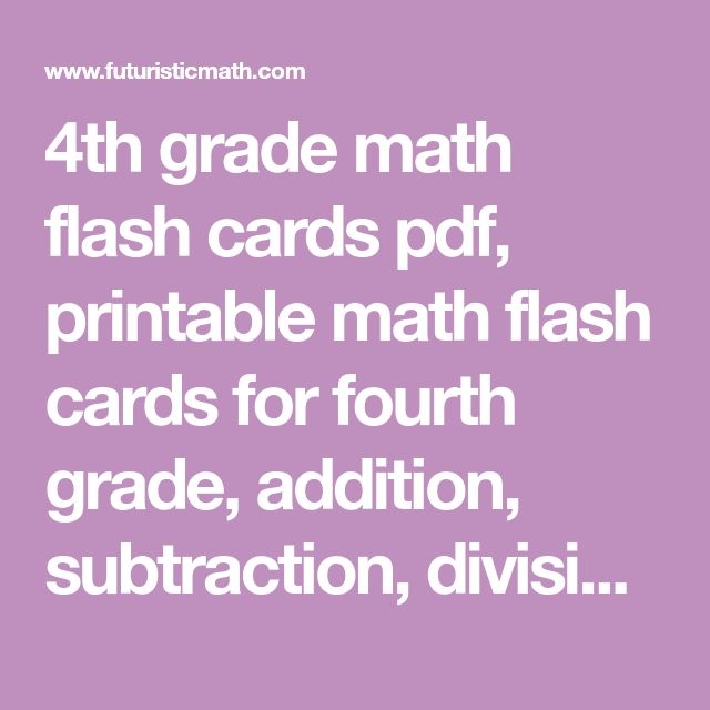 4th Grade Math Flash Cards Pdf Printable Math Flash Cards For Fourth 