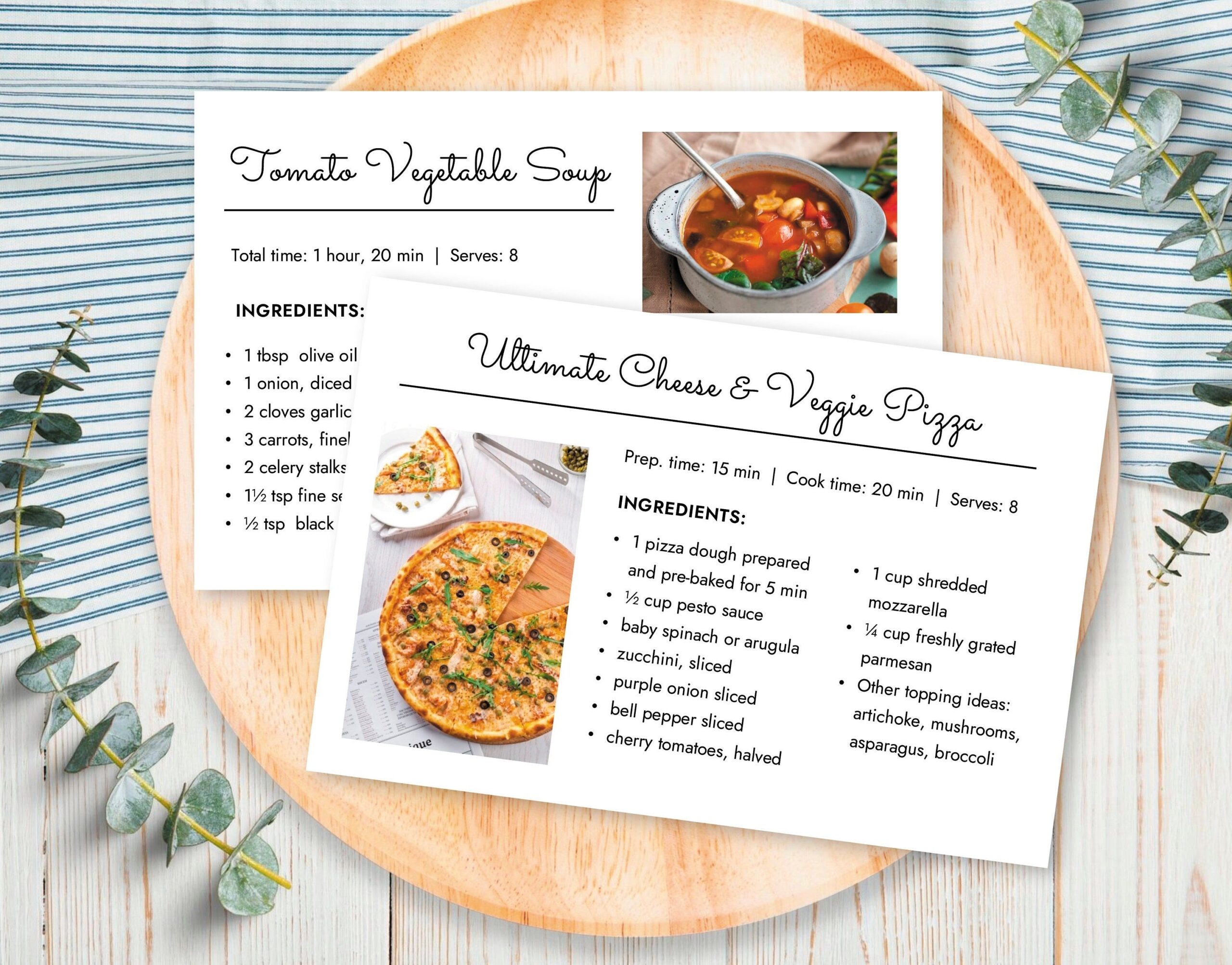 4x6 And 5x7 Recipe Card Template Recipe Card MS Word Template 