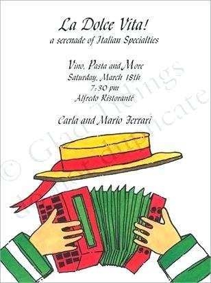 italian themed party invitation template