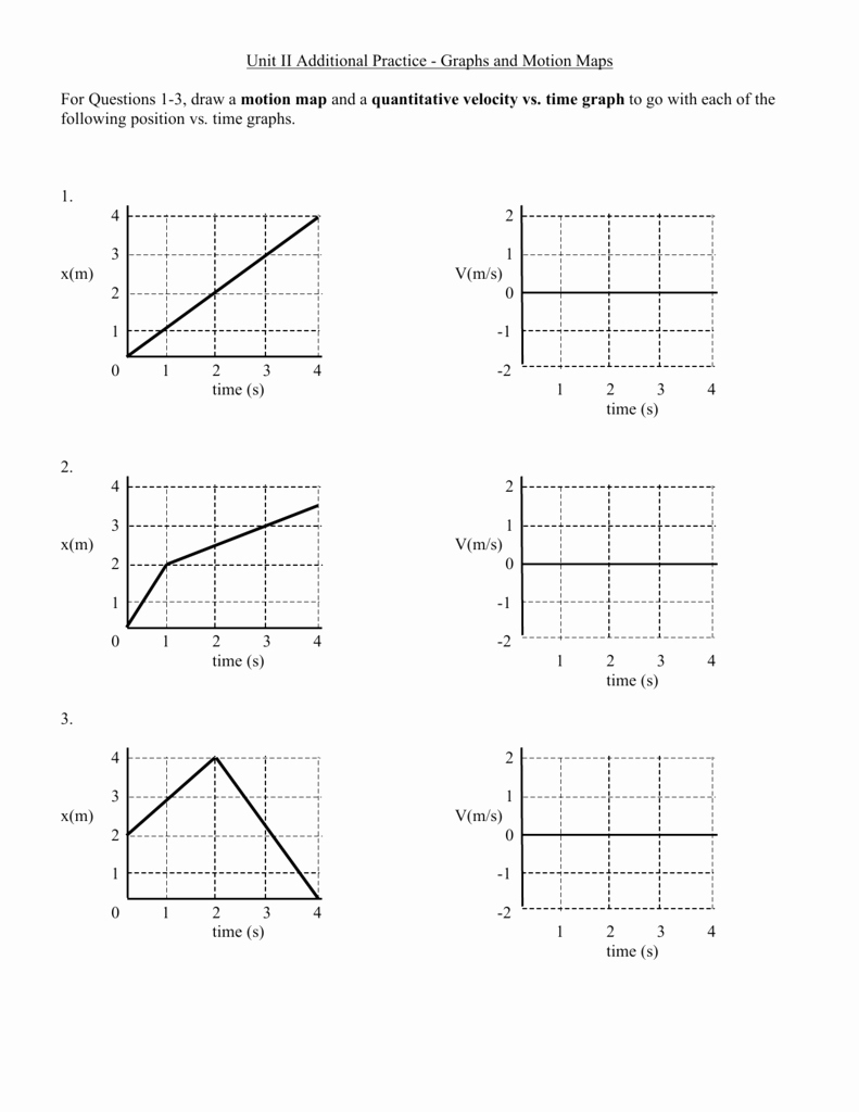 50 Motion Graphs Worksheet Answers