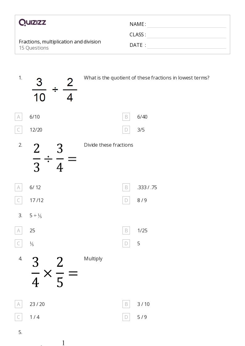 50 Multiplication Worksheets For 7th Grade On Quizizz Free 