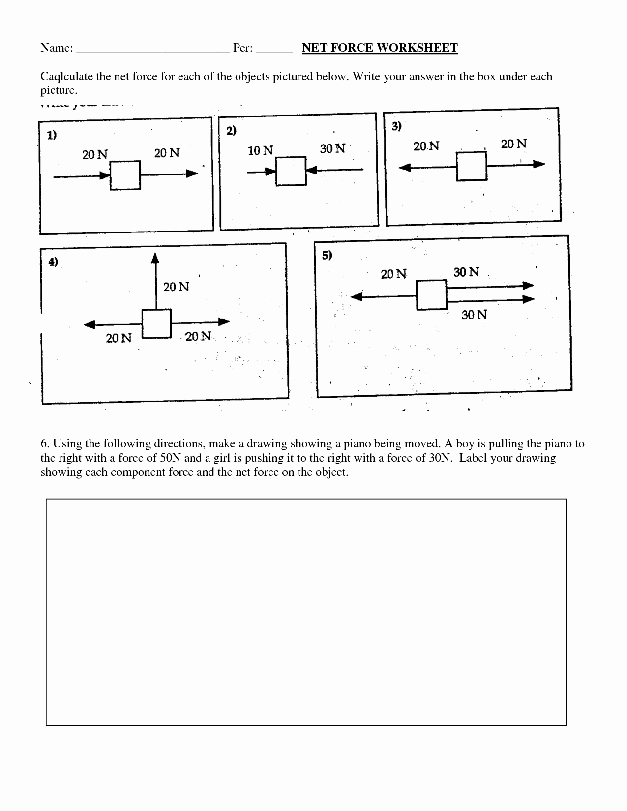 50 Net Force Worksheet Answers Chessmuseum Template Library