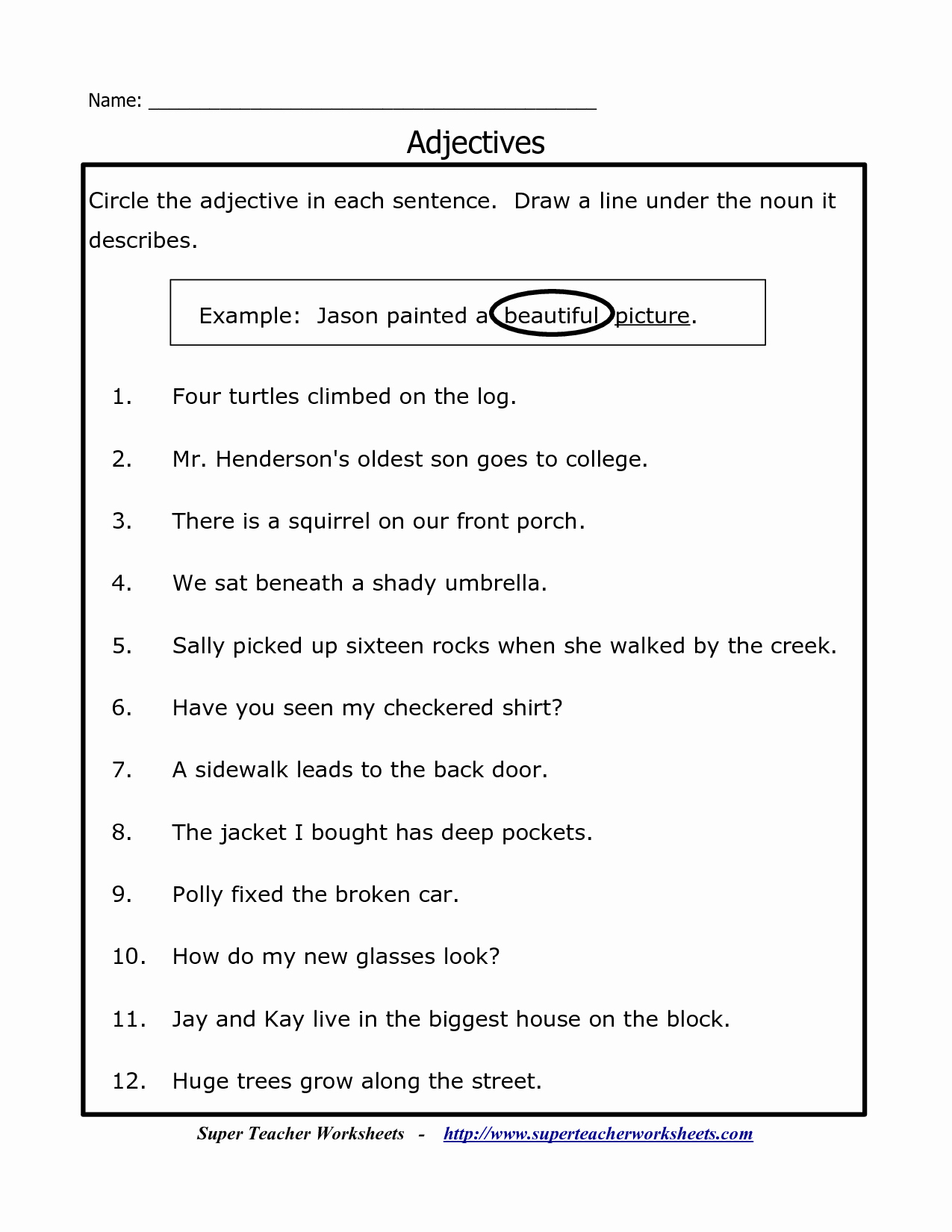 50 Nouns Verbs Adjectives Worksheet Chessmuseum Template Library
