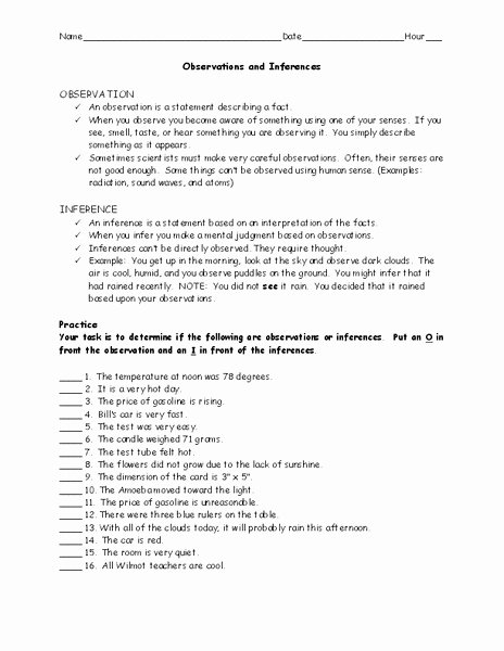 observation vs inference worksheet