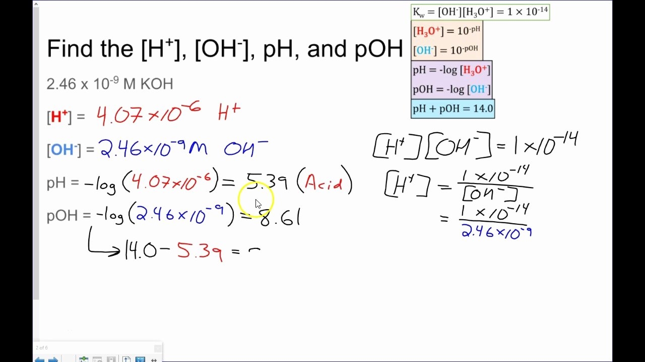50 Ph And Poh Worksheet