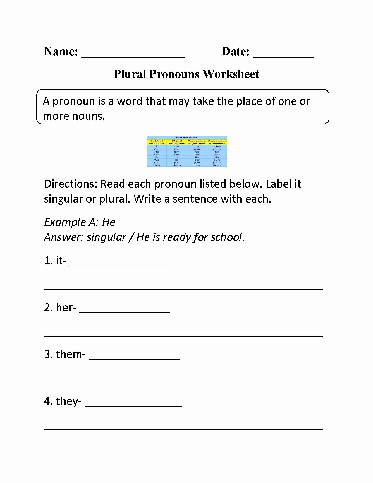 50 Pronoun Antecedent Agreement Worksheet