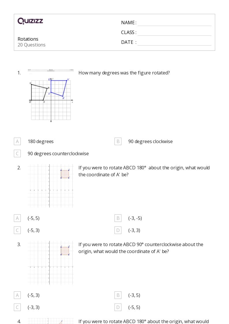 50 Rotations Worksheets For 8th Grade On Quizizz Free Printable 