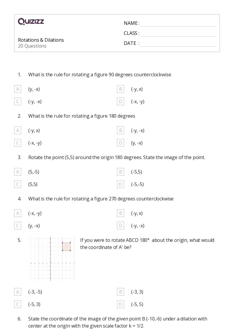 50 Rotations Worksheets For 8th Grade On Quizizz Free Printable