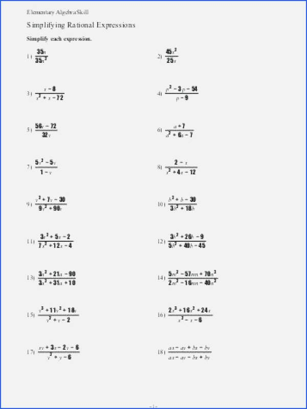 50 Simplify Rational Expressions Worksheet Chessmuseum Template Library